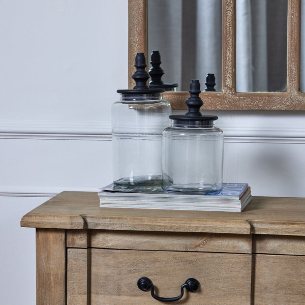 Black Finial Tall Glass Canister - Style My pad