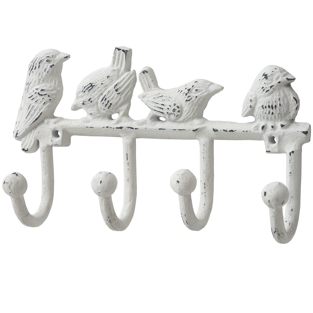 Antique White Cast Iron Birds Coat Hook - Stylemypad