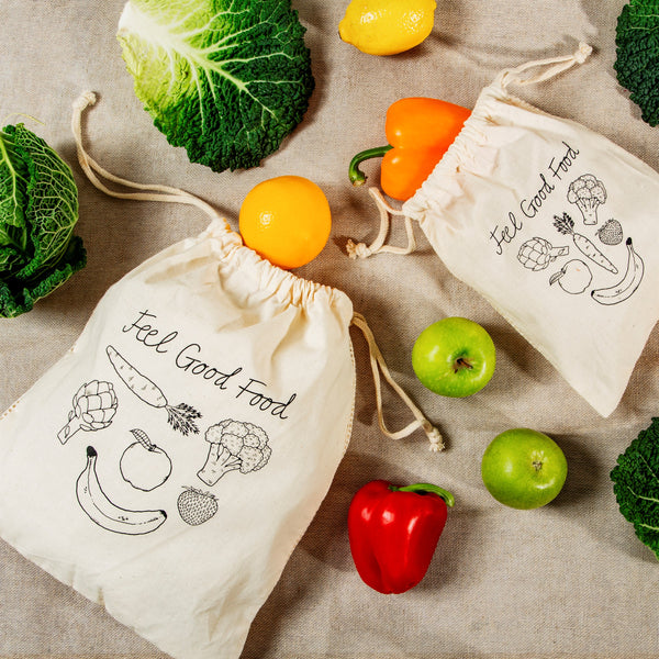 Cotton Fruit & Veg Bags - Set of 2 - Style My Pad