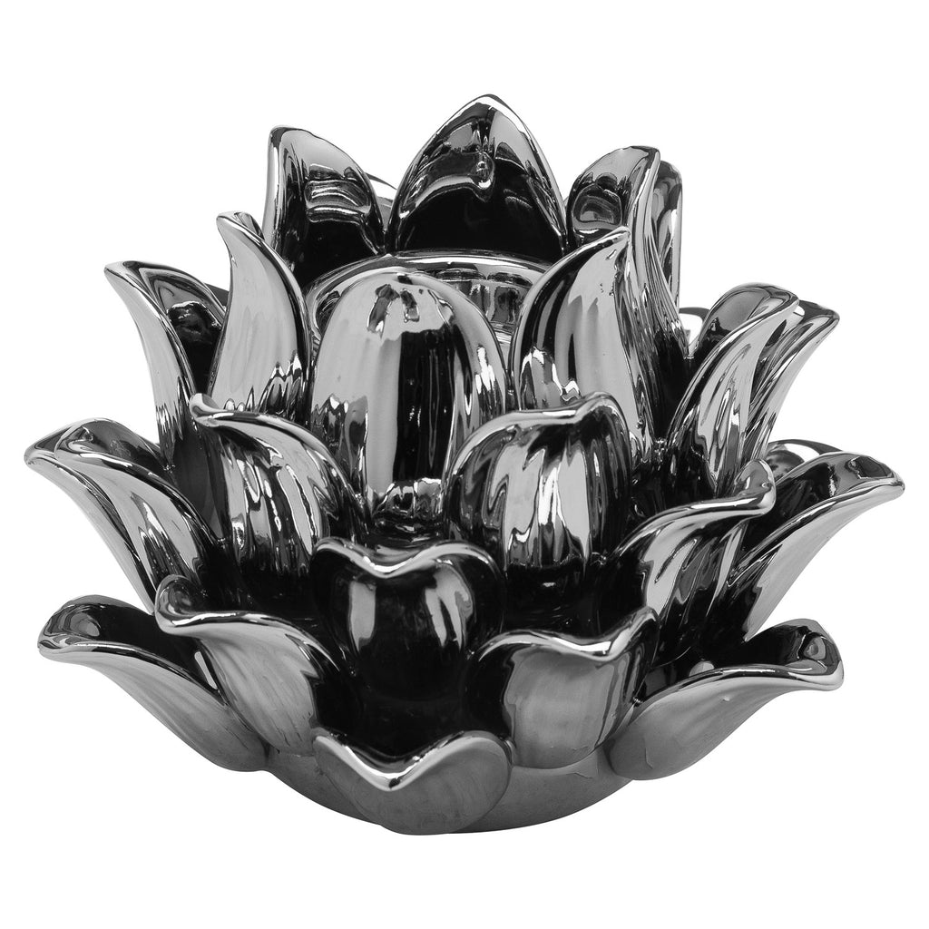 Large Silver Acorn Tea Light Holder
