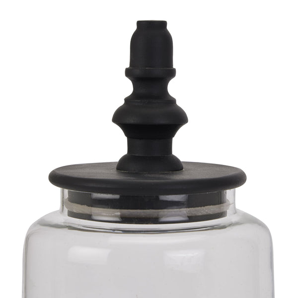 Black Finial Tall Glass Canister - Style My pad