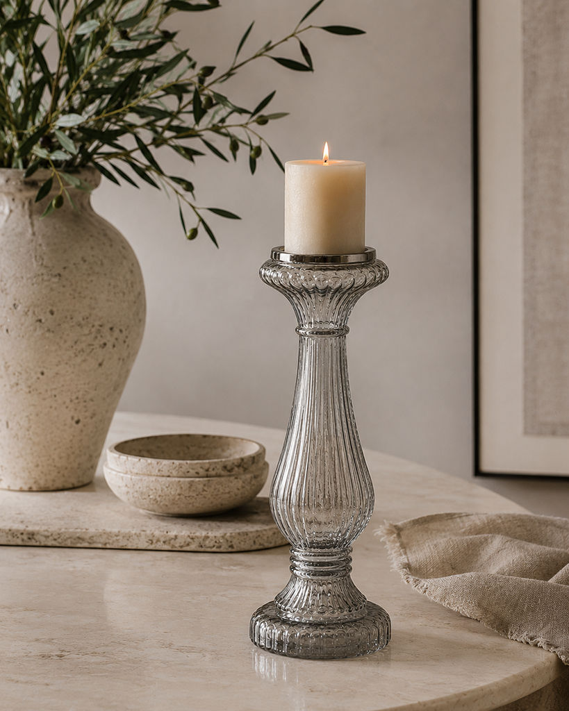 Smoked Midnight Large Candle Pillar