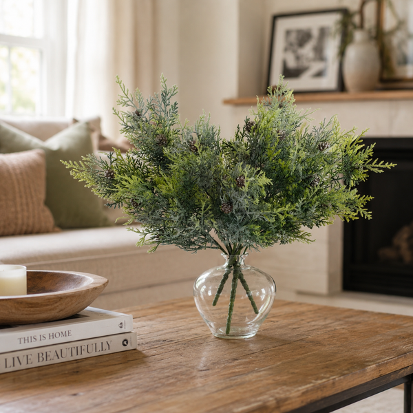 Clear Glass Squat Stem Vase