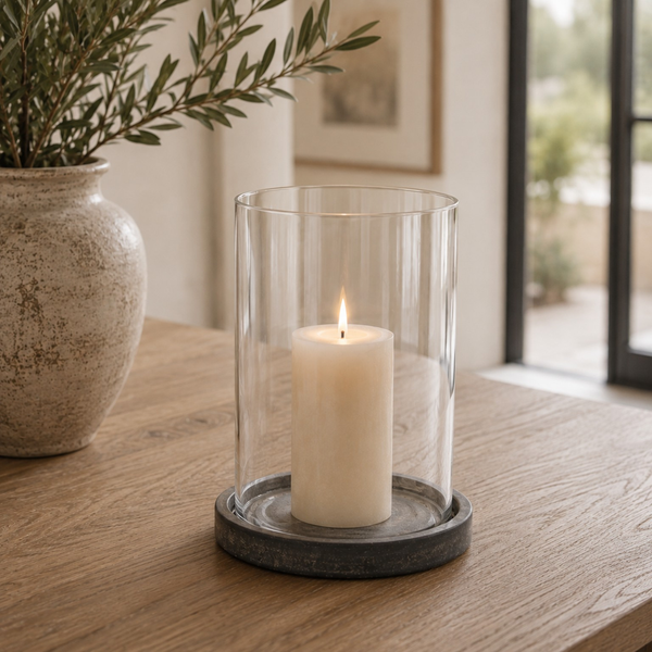 Amalfi Grey Large Hurricane Lantern