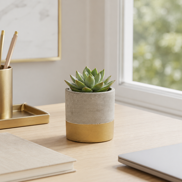 Mini Tuva Gold Dip Cement Planter