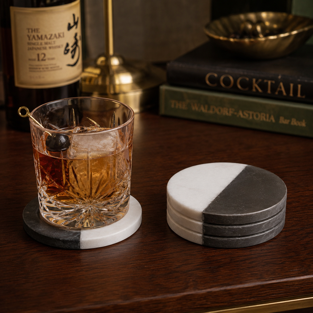 Set Of 4 Marble Coasters