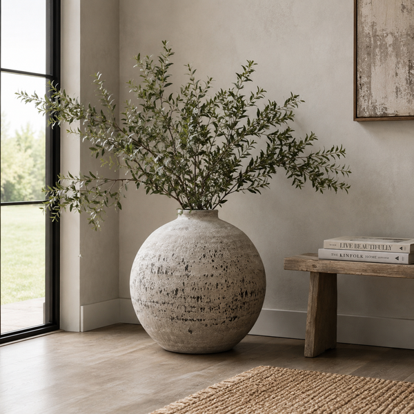Large Tiber Stone Ceramic Vase