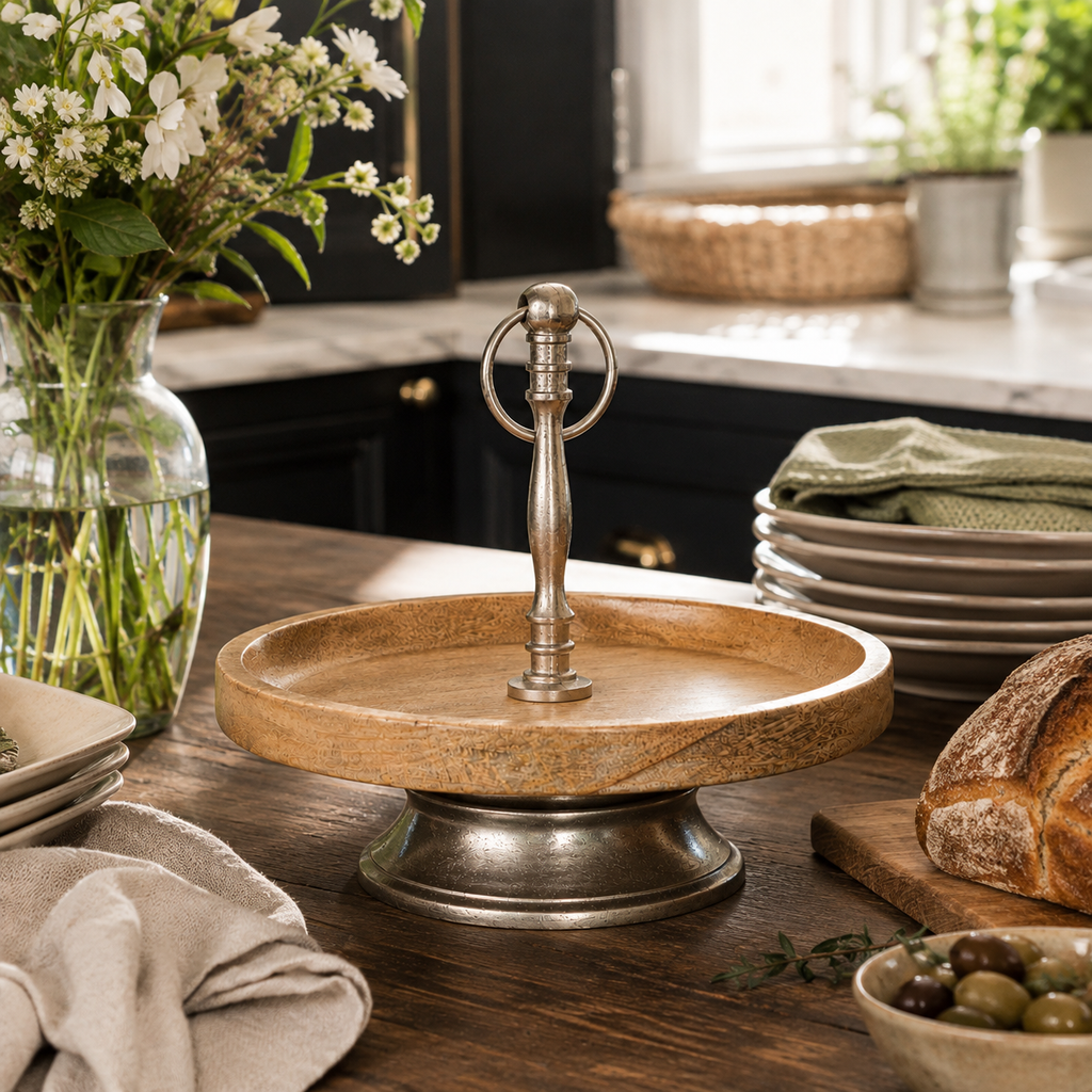 Wooden Display Platter Stand