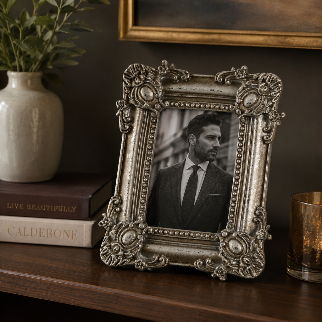 Antique Silver Picture Frame 2.5 x 3.5