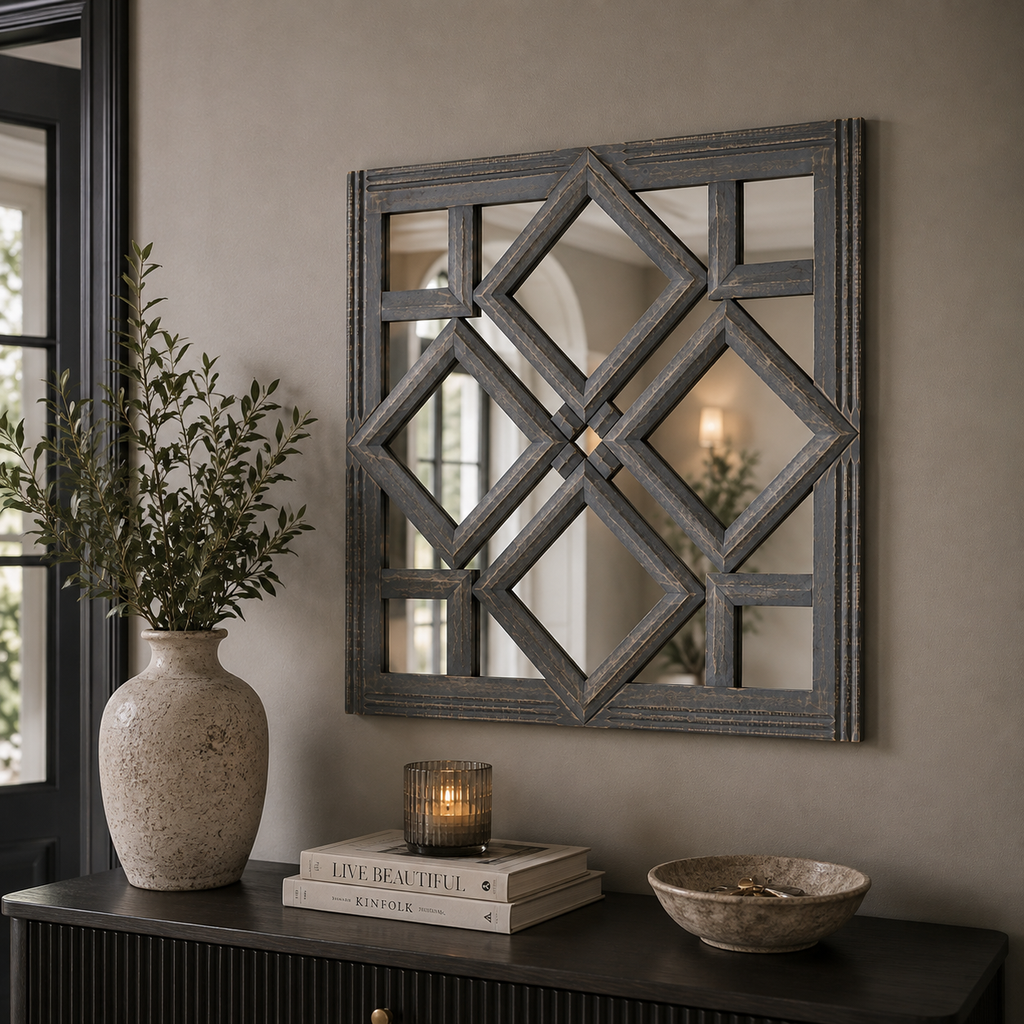 Geometric Diamond Cut Out Wall Mirror