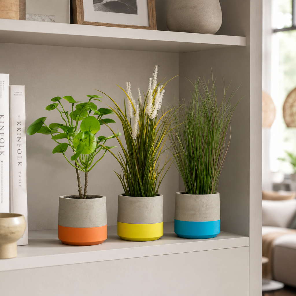 Colour Block Cement Planters (Large)