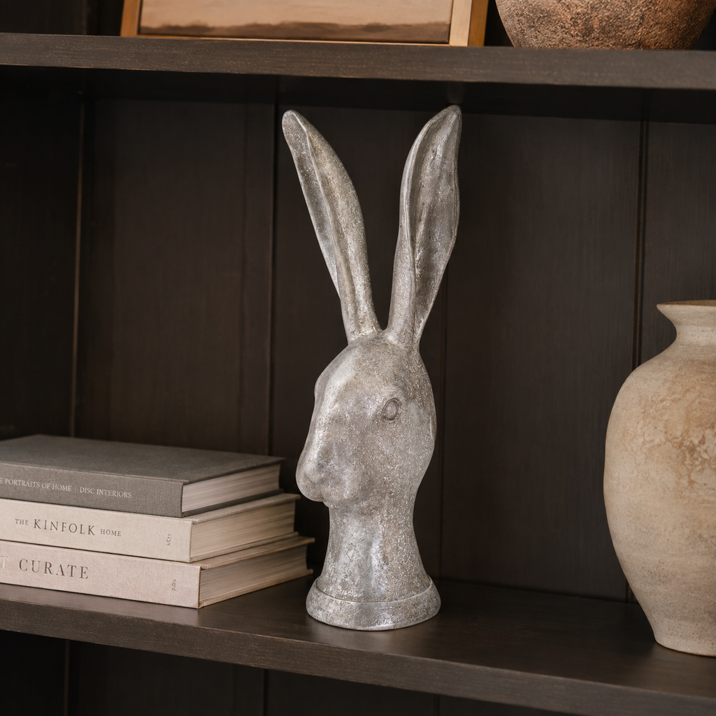 Decorative Silver Hare Head