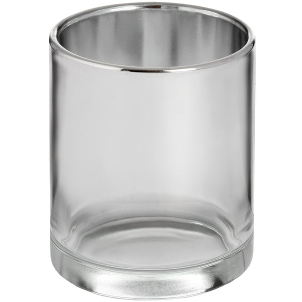 Smoked Silver Glass Tealight Holder - Stylemypad