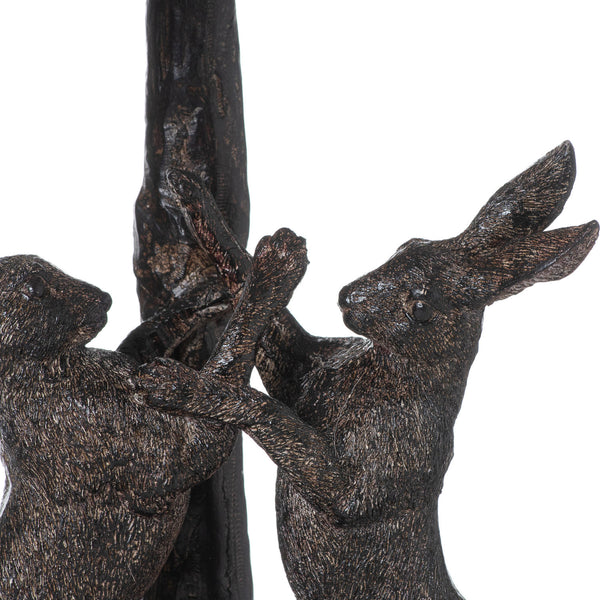 Marching Hares Lamp With Linen Shade