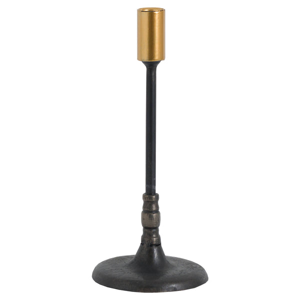 Antique Bronze Industrial Single Stem Candle Holder - Style My Pad