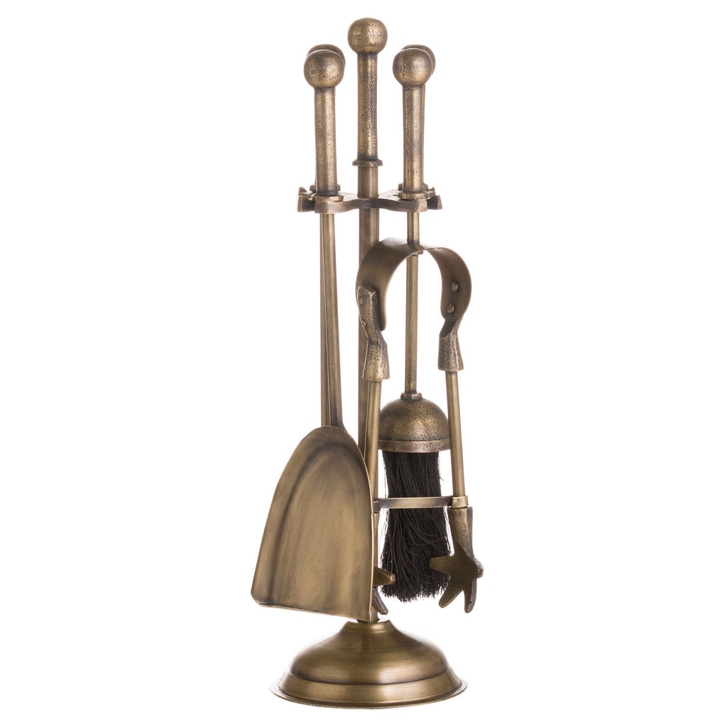 Ball Topped Companion Set In Antique Brass - Style My Pad