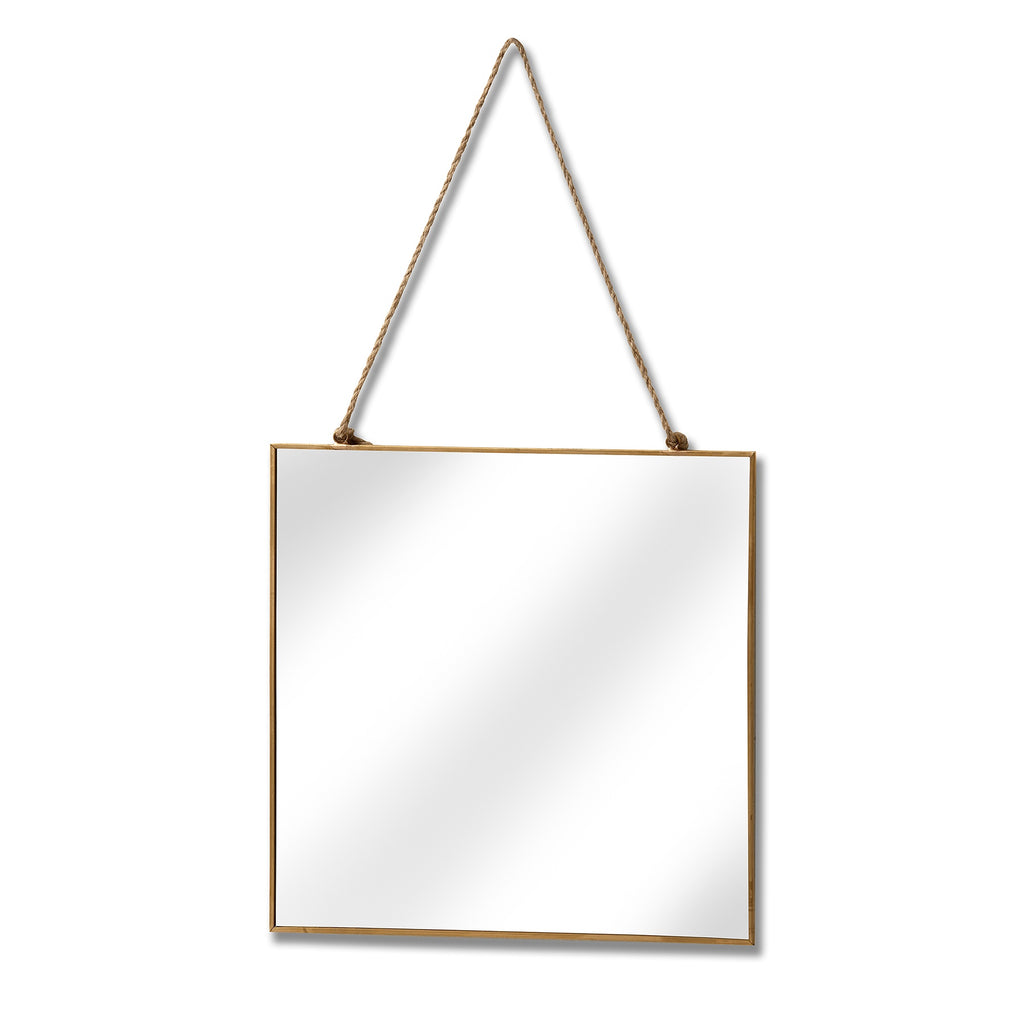 Gold Edged Square Hanging Wall Mirror - Style My Pad