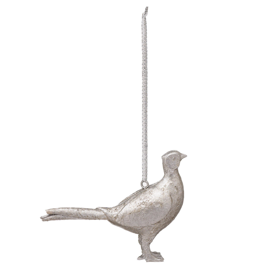Hanging Silver Pheasant Decoration