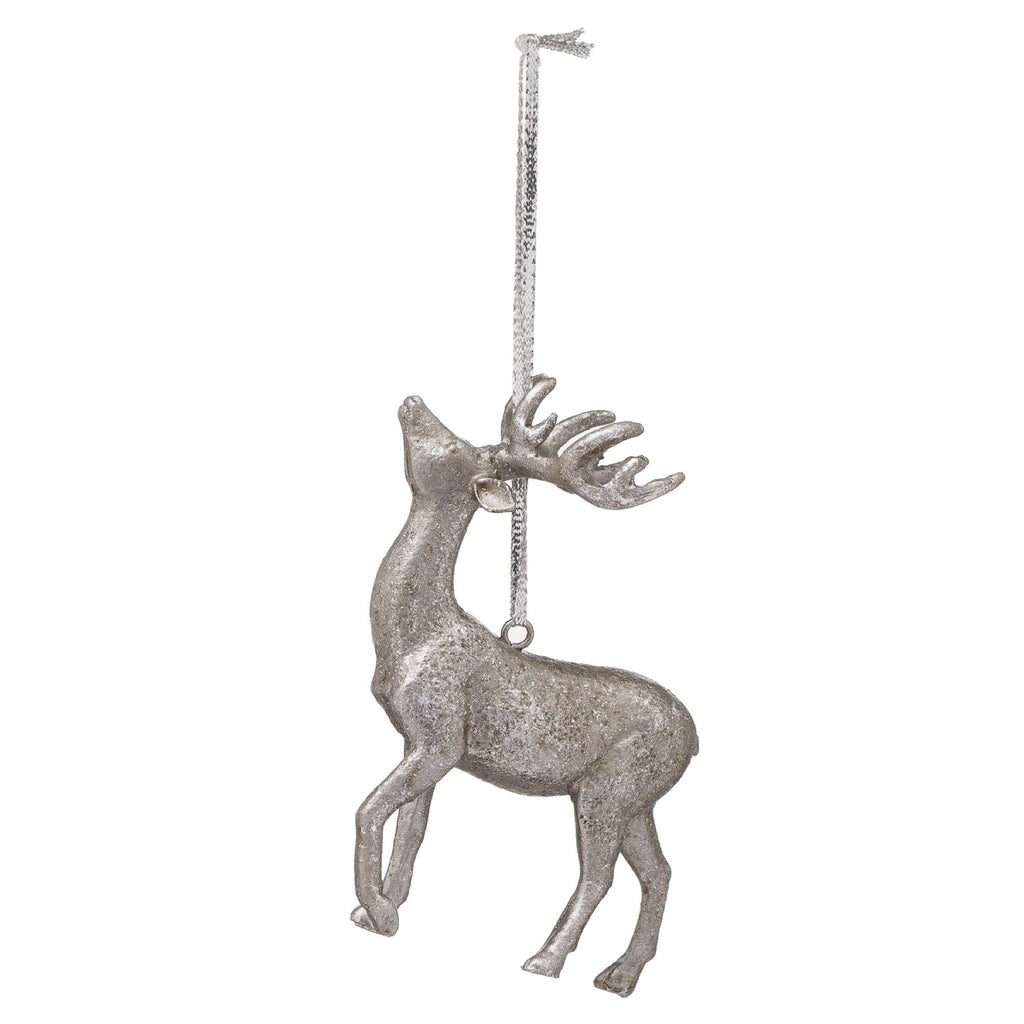 Hanging Silver Stag Decoration