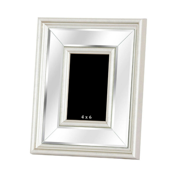 Large Silver Bevelled Mirrored Photo Frame 4X6 - Style My Pad