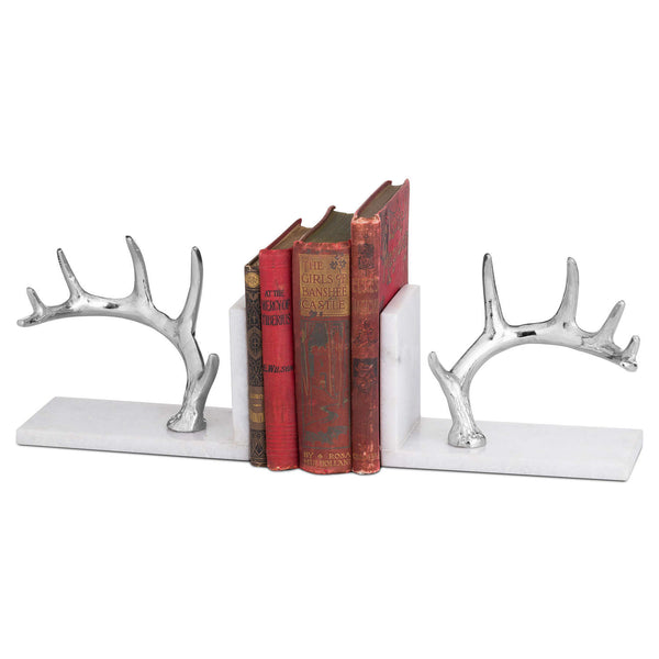 Nickel and Marble Antler Bookend - Style My Pad