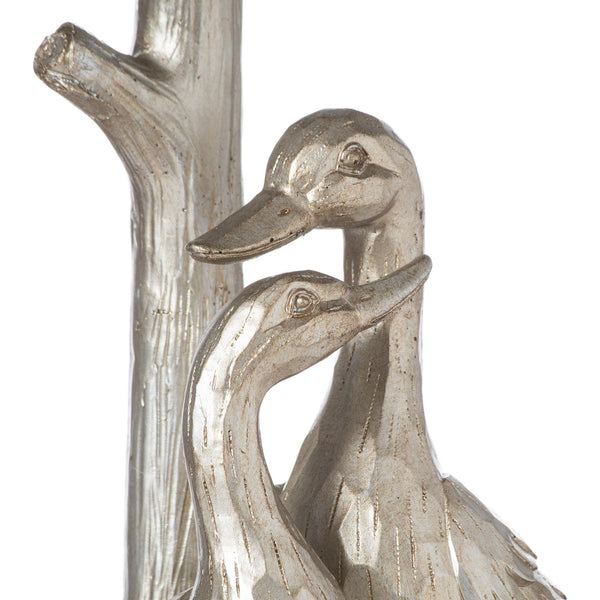 Silver Pair Of Ducks Table Lamps With Velvet Shade - Style My Pad
