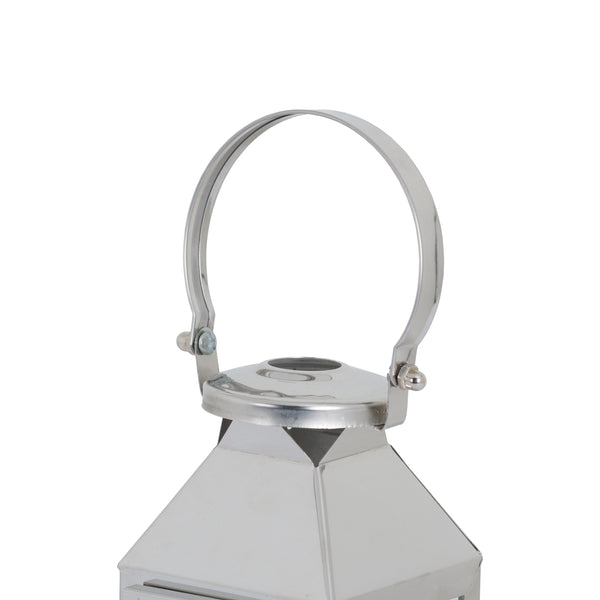 Small Silver Tea Light Carriage Lantern detail - Style My Pad