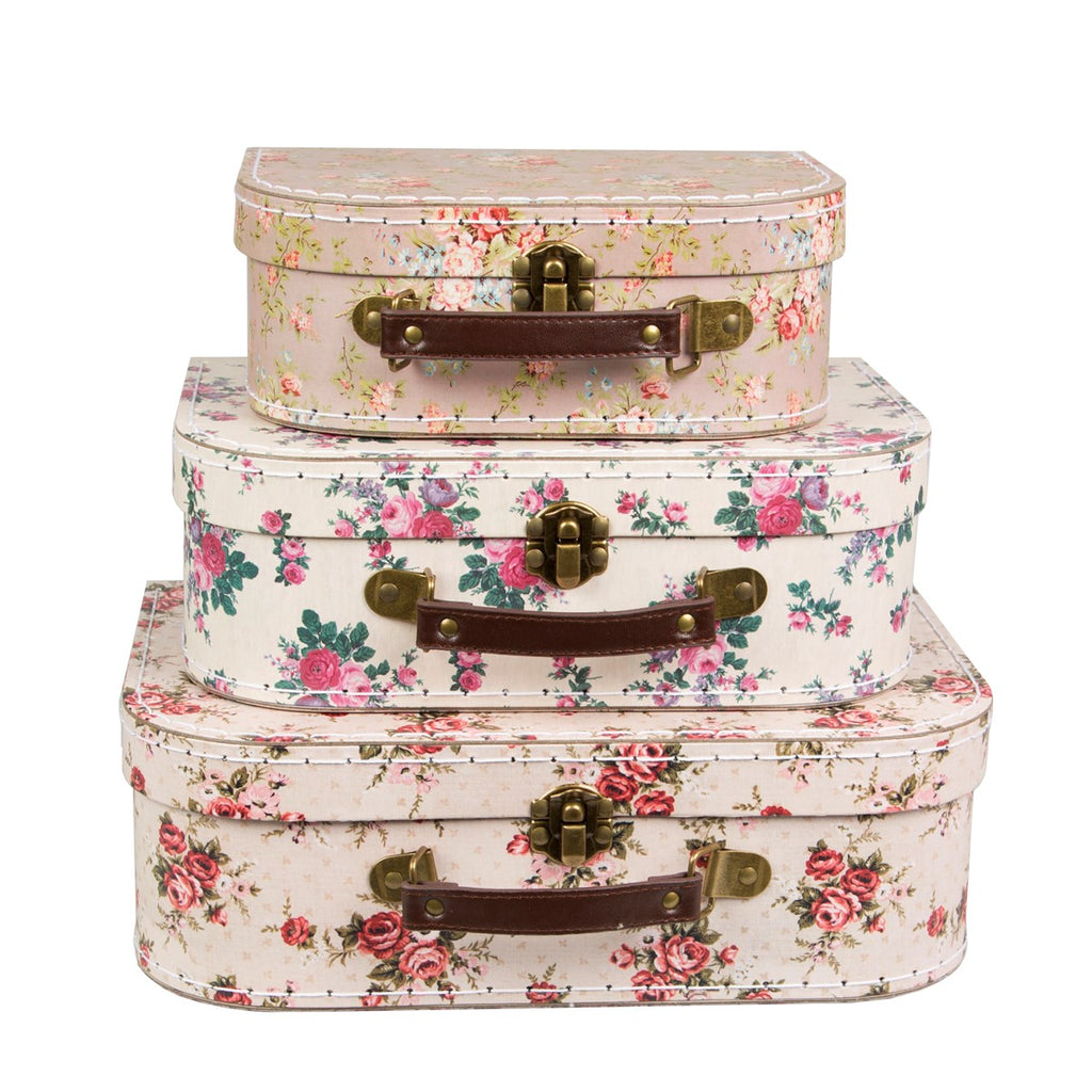 Vintage Rose Suitcases - Set of 3 - Style My Pad