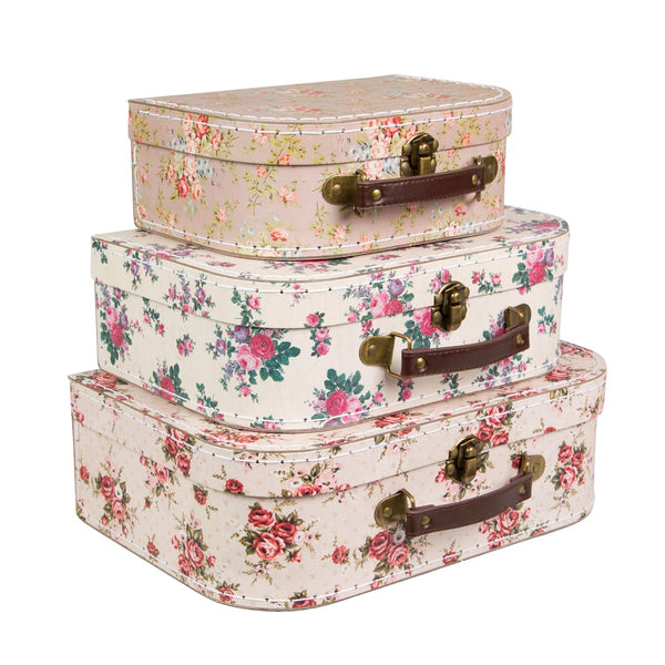 Vintage Rose Suitcases - Set of 3 - Style My Pad