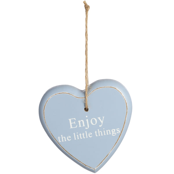 Wooden Hanging Heart 'Enjoy the Little Things' - Stylemypad