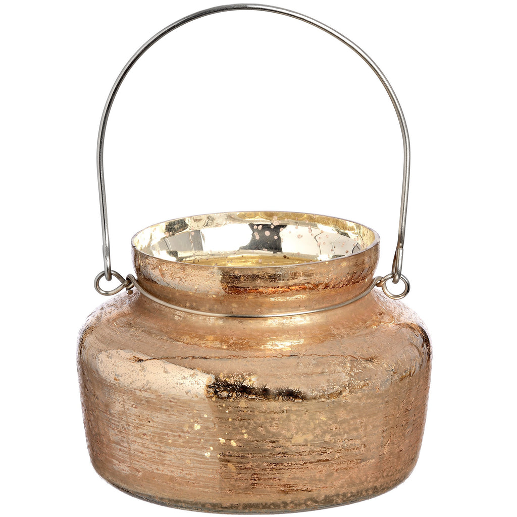 Rose Gold Glass Lantern Candle Holder - Stylemypad